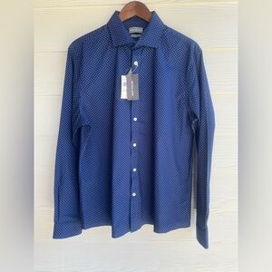 Michael Kors Navy Polka Dot Button Down Shirt